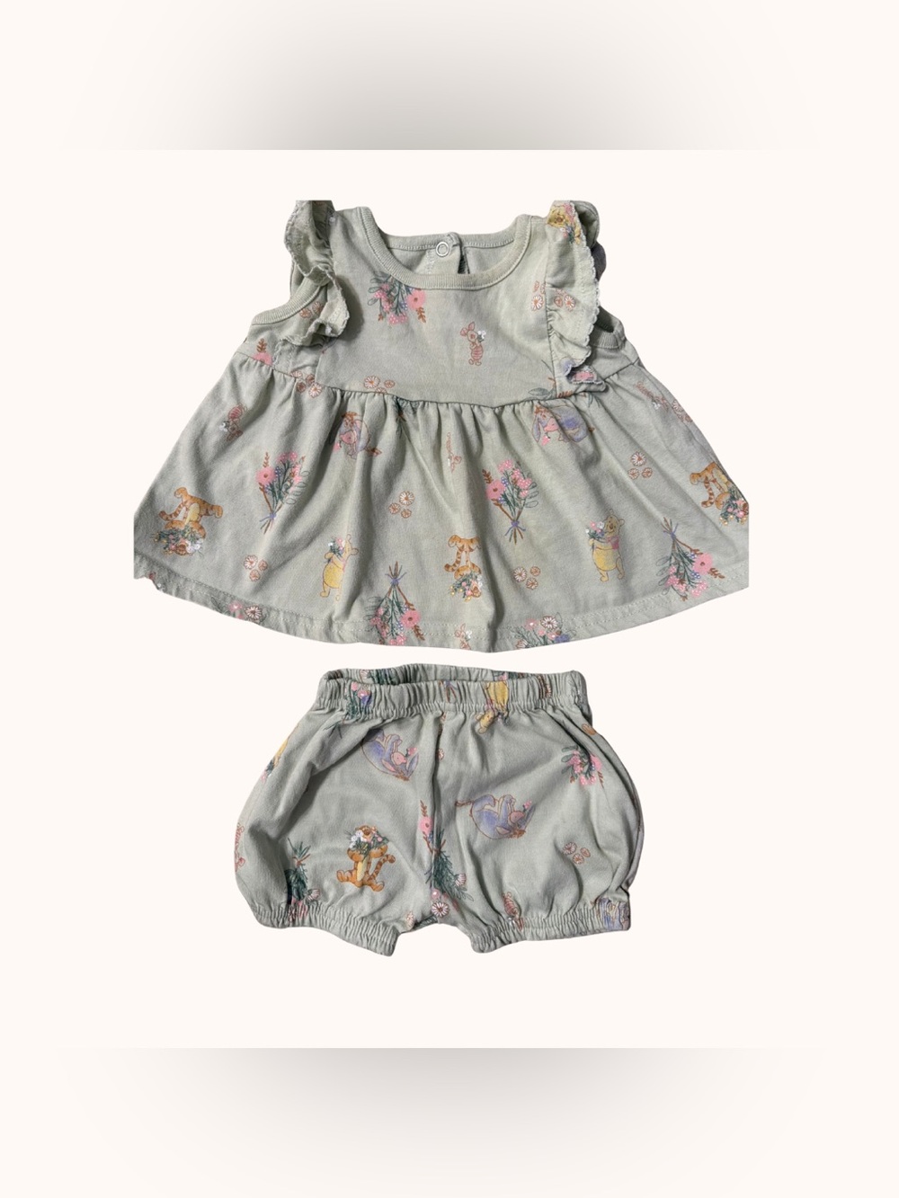 Disney Sage Floral & Character Two-Piece Set